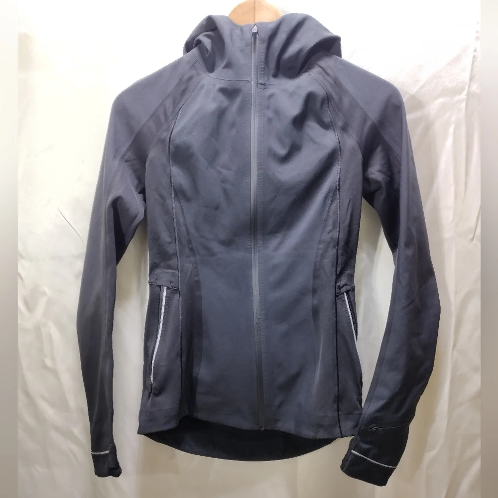 LULULEMON 2 Cross Chill Jacket Black Hooded Warm Waterproof Thumbholes W4BJAS